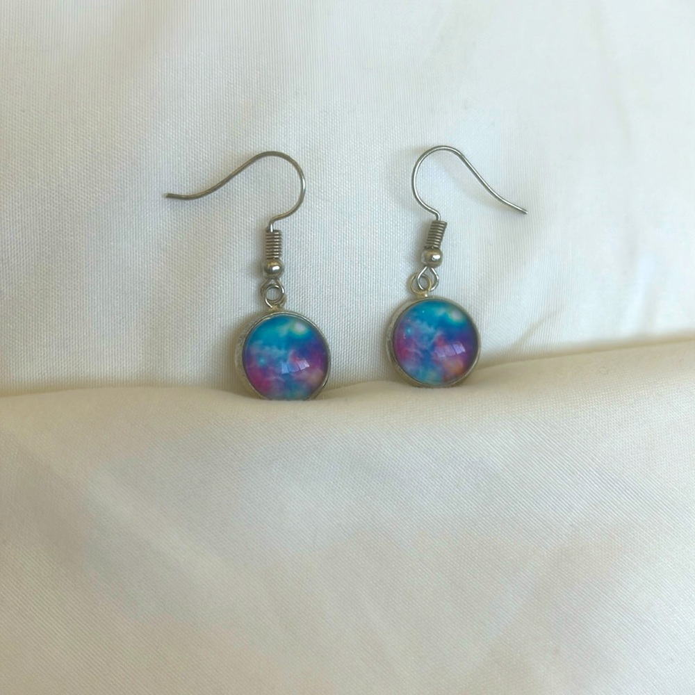 Blue and Purple Galaxy Earrings